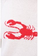 Women Sweater Pieces Pctamila O-Neck Cloud Dancer Pattern Big Lobster